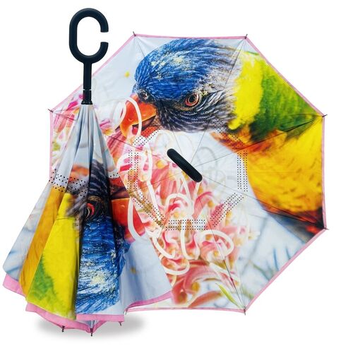 IOco Reverse Umbrella with Sun Safe UPF50 - Rainbow Lorikeet