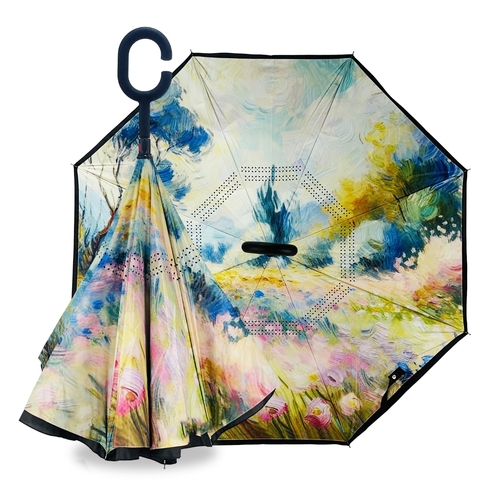 IOco Reverse Umbrella | UPF50+ Sun Safe | Art Series  - Impressionist Garden