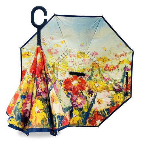 IOco Reverse Umbrella | UPF50+ Sun Safe | Art Series  - Festival of Flowers