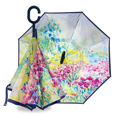 IOco Reverse Umbrella | UPF50+ Sun Safe | Art Series  - Watercolour Fields