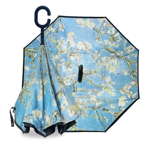IOco Reverse Umbrella | UPF50+ Sun Safe | Art Series  - Almond Blossom