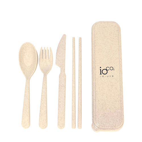 IOco Wheat Straw fibre Cutlery Set - Natural