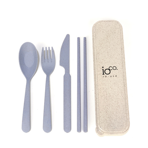 IOco Wheat Straw fibre Cutlery Set - Blue