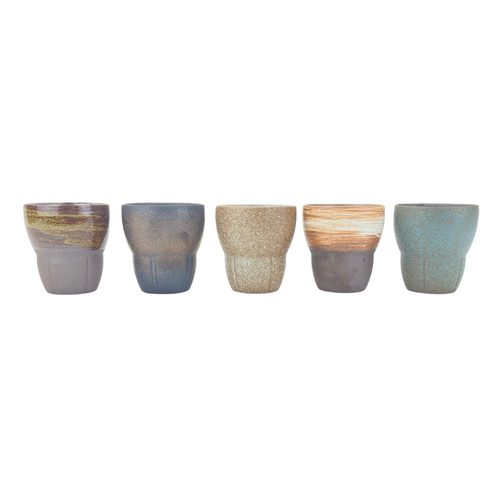 Ceramic Stoneware 4oz Tumblers - Set of 5 
